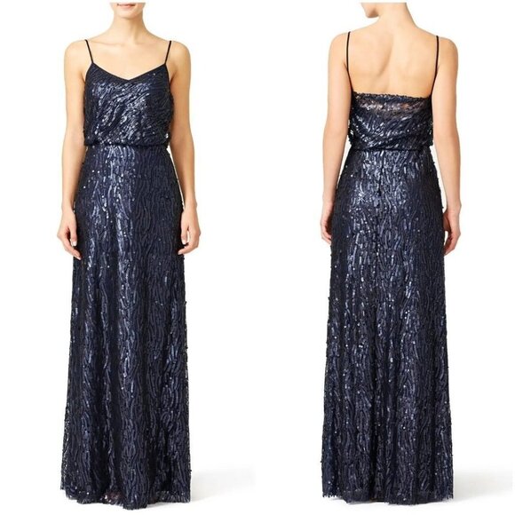 Slate & Willow Navy Blue Midnight Courtney Formal Gown $395 - Picture 1 of 9